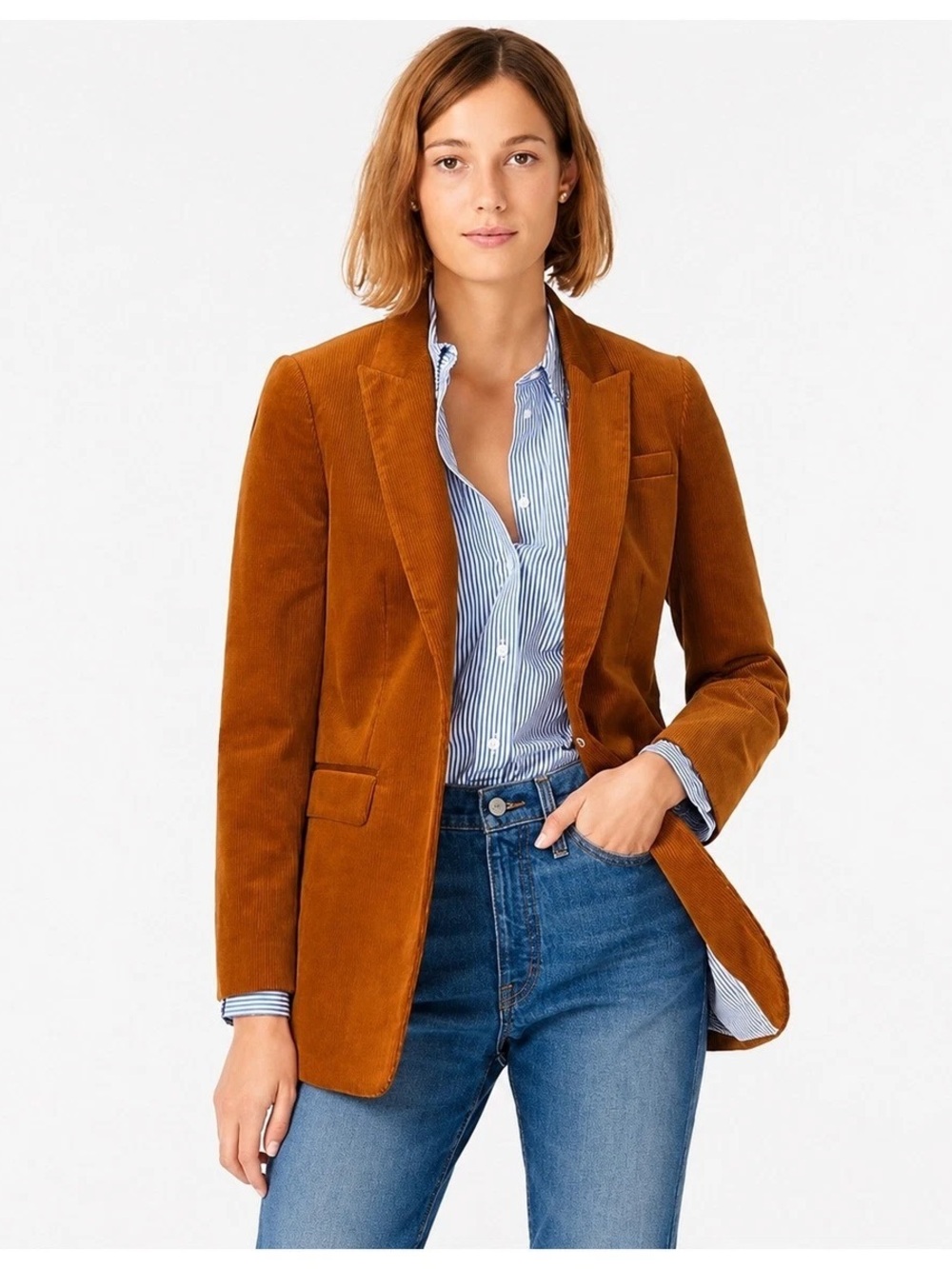 J. Crew corduroy Campbell blazer in women’s size 12 in rusty brown